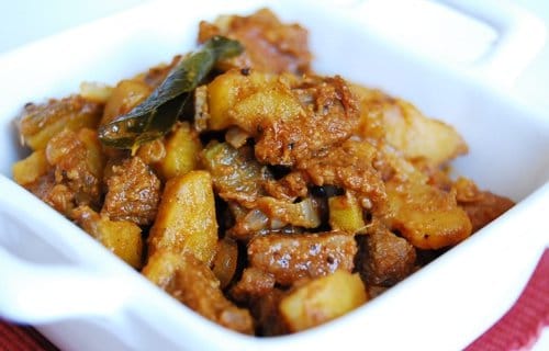 Beef Kaya Raw Banana Ularthiyathu Mariasmenu